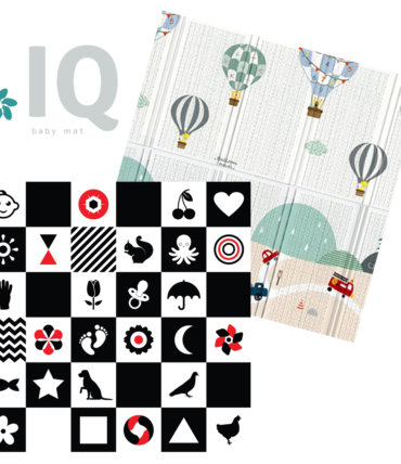 IQ podloga sa dva lica Kontrasti + Baloni 150x200x1 cm